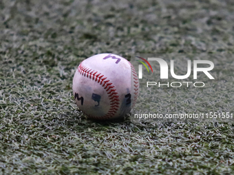 A ball is on the field during match 2 between Sultanes de Monterrey and Diablos Rojos del Mexico of the King series 2024 as part of the Mexi...