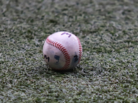 A ball is on the field during match 2 between Sultanes de Monterrey and Diablos Rojos del Mexico of the King series 2024 as part of the Mexi...