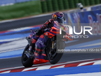 Jorge Martin of Spain and Prima Pramac Racing rides on track during Free Practice of MotoGP Of San Marino at Misano World Circuit in Misano...