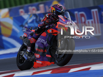 Jorge Martin of Spain and Prima Pramac Racing rides on track during Free Practice of MotoGP Of San Marino at Misano World Circuit in Misano...