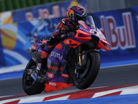 Jorge Martin of Spain and Prima Pramac Racing rides on track during Free Practice of MotoGP Of San Marino at Misano World Circuit in Misano...