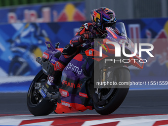 Jorge Martin of Spain and Prima Pramac Racing rides on track during Free Practice of MotoGP Of San Marino at Misano World Circuit in Misano...