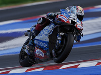 Raul Fernandez of Spain and Trackhouse Racing ride on track during Free Practice of MotoGP Of San Marino at Misano World Circuit in Misano A...