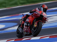 Francesco Bagnaia of Italy and Ducati Lenovo Team rides on track during Free Practice of MotoGP Of San Marino at Misano World Circuit in Mis...