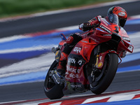 Francesco Bagnaia of Italy and Ducati Lenovo Team rides on track during Free Practice of MotoGP of San Marino at Misano World Circuit in Mis...