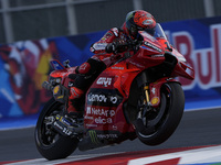 Francesco Bagnaia of Italy and Ducati Lenovo Team rides on track during Free Practice of MotoGP of San Marino at Misano World Circuit in Mis...