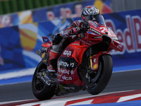 Enea Bastianini of Italy and Ducati Lenovo Team rides on track during Free Practice of MotoGP of San Marino at Misano World Circuit in Misan...