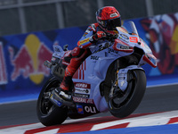 Marc Marquez of Spain and Gresini Racing MotoGP rides on track during Free Practice of MotoGP Of San Marino at Misano World Circuit in Misan...