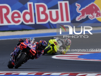 Jorge Martin of Spain and Prima Pramac Racing rides on track during Free Practice of MotoGP Of San Marino at Misano World Circuit in Misano...