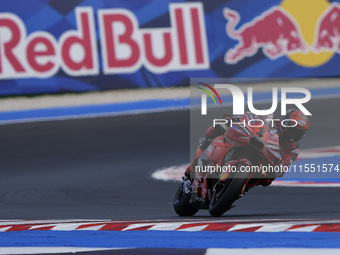 Francesco Bagnaia of Italy and Ducati Lenovo Team rides on track during Free Practice of MotoGP of San Marino at Misano World Circuit in Mis...