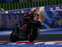 Aleix Espargaro of Spain and Aprilia Racing rides on track during Free Practice of MotoGP Of San Marino at Misano World Circuit in Misano Ad...