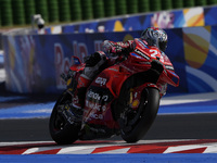 Enea Bastianini of Italy and Ducati Lenovo Team rides on track during Free Practice of MotoGP of San Marino at Misano World Circuit in Misan...