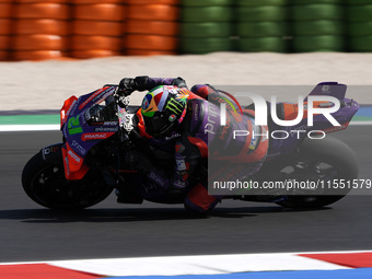 Franco Morbidelli of Italy and Prima Pramac Racing rides on track during Free Practice of MotoGP of San Marino at Misano World Circuit in Mi...