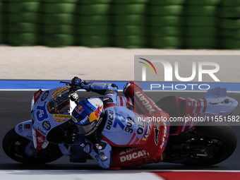 Alex Marquez of Spain and Gresini Racing MotoGP rides on track during Free Practice of MotoGP Of San Marino at Misano World Circuit in Misan...