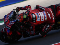 Francesco Bagnaia of Italy and Ducati Lenovo Team rides on track during Free Practice of MotoGP of San Marino at Misano World Circuit in Mis...