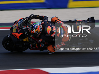 Brad Binder of South Africa and Red Bull KTM Factory Racing rides on track during Free Practice of MotoGP of San Marino at Misano World Circ...