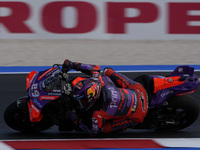 Jorge Martin of Spain and Prima Pramac Racing rides on track during Free Practice of MotoGP Of San Marino at Misano World Circuit in Misano...