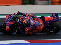 Jorge Martin of Spain and Prima Pramac Racing rides on track during Free Practice of MotoGP Of San Marino at Misano World Circuit in Misano...