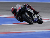 Fabio Quartararo of France and Monster Energy Yamaha MotoGP rides on track during Free Practice of MotoGP of San Marino at Misano World Circ...