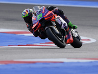 Franco Morbidelli of Italy and Prima Pramac Racing rides on track during Free Practice of MotoGP of San Marino at Misano World Circuit in Mi...