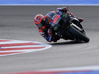 Fabio Quartararo of France and Monster Energy Yamaha MotoGP rides on track during Free Practice of MotoGP of San Marino at Misano World Circ...