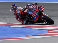 Francesco Bagnaia of Italy and Ducati Lenovo Team rides on track during Free Practice of MotoGP of San Marino at Misano World Circuit in Mis...