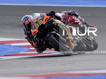 Brad Binder of South Africa and Red Bull KTM Factory Racing rides on track during Free Practice of MotoGP of San Marino at Misano World Circ...