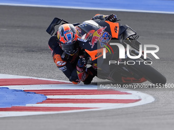 Jack Miller of Australia and Red Bull KTM Factory Racing rides on track during Free Practice of MotoGP Of San Marino at Misano World Circuit...