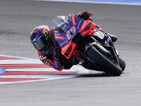 Jorge Martin of Spain and Prima Pramac Racing rides on track during Free Practice of MotoGP Of San Marino at Misano World Circuit in Misano...