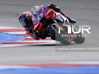 Jorge Martin of Spain and Prima Pramac Racing rides on track during Free Practice of MotoGP Of San Marino at Misano World Circuit in Misano...