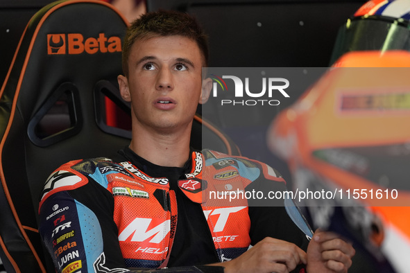 Sergio Garcia of Spain and MT Helmets - MSI looks on track during Moto2 Free Practice of MotoGP Of San Marino at Misano World Circuit in Mis...