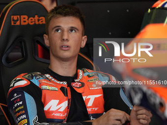 Sergio Garcia of Spain and MT Helmets - MSI looks on track during Moto2 Free Practice of MotoGP Of San Marino at Misano World Circuit in Mis...