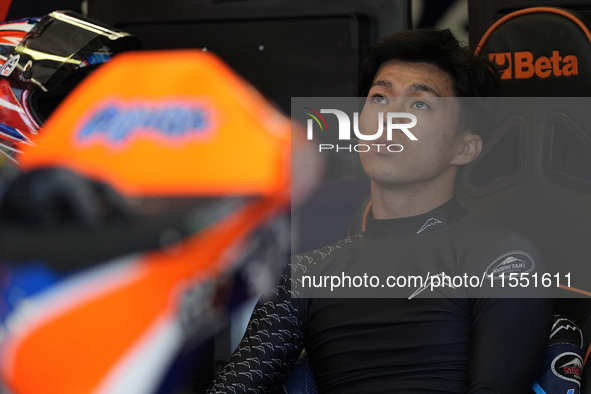 Ai Ogura of Japan and MT Helmets - MSI looks on track during Moto2 Free Practice of MotoGP Of San Marino at Misano World Circuit in Misano A...