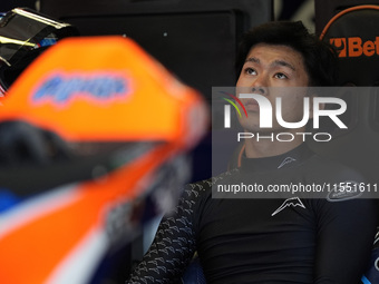 Ai Ogura of Japan and MT Helmets - MSI looks on track during Moto2 Free Practice of MotoGP Of San Marino at Misano World Circuit in Misano A...