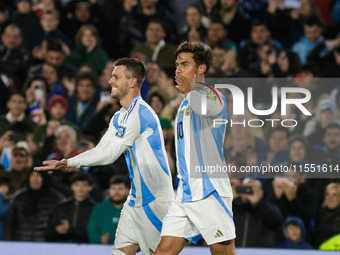 Paulo Dybala of Argentina celebrates after scoring the third goal of his team during the FIFA World Cup 2026 Qualifier match between Argenti...