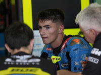 David Munoz of Spain and BOE Motorsports looks on track during Moto3 Free Practice of MotoGP Of San Marino at Misano World Circuit in Misano...