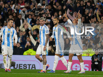 Paulo Dybala of Argentina celebrates after scoring the third goal of his team during the FIFA World Cup 2026 Qualifier match between Argenti...