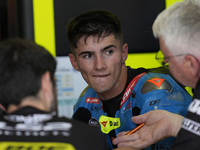 David Munoz of Spain and BOE Motorsports looks on track during Moto3 Free Practice of MotoGP Of San Marino at Misano World Circuit in Misano...