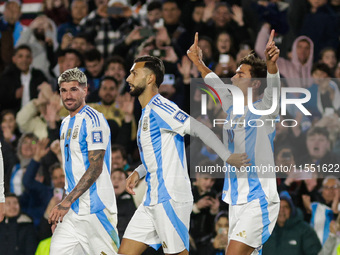 Paulo Dybala of Argentina celebrates after scoring the third goal of his team during the FIFA World Cup 2026 Qualifier match between Argenti...