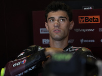 Tony Arbolino of Italy and ELF Marc VDS Racing Team looks on track during Moto2 Free Practice of MotoGP Of San Marino at Misano World Circui...