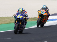 Marcos Ramirez of Spain and OnlyFans American Racing Team rides on track in front of Celestino Vietti of Italy and Red Bull KTM Ajo during M...