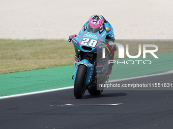 Izan Guevara of Spain and CFMOTO Aspar Team rides on track during Moto2 Free Practice of MotoGP Of San Marino at Misano World Circuit in Mis...