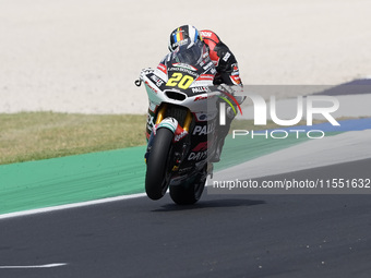 Xavi Cardelus of Andorra and Fantic Racing rides on track during Moto2 Free Practice of MotoGP of San Marino at Misano World Circuit in Misa...