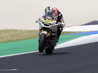 Xavi Cardelus of Andorra and Fantic Racing rides on track during Moto2 Free Practice of MotoGP of San Marino at Misano World Circuit in Misa...