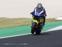 Ayumu Sasaki of Japan and the Yamaha VR46 Master Camp Team rides on track during Moto2 Free Practice of MotoGP Of San Marino at Misano World...