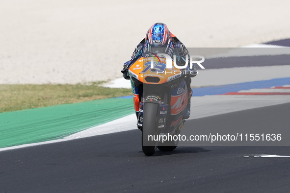 Ai Ogura of Japan and MT Helmets - MSI rides on track during Moto2 Free Practice of MotoGP Of San Marino at Misano World Circuit in Misano A...