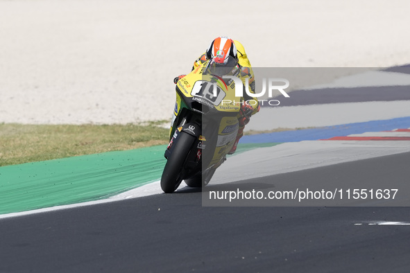 Mattia Pasini of Italy and Team Ciatti Boscoscuro rides on track during Moto2 Free Practice of MotoGP Of San Marino at Misano World Circuit...