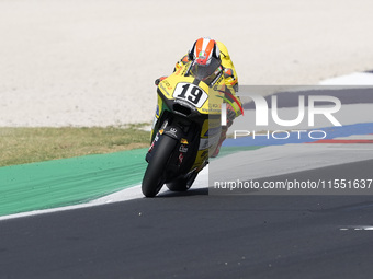 Mattia Pasini of Italy and Team Ciatti Boscoscuro rides on track during Moto2 Free Practice of MotoGP Of San Marino at Misano World Circuit...