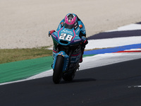 Izan Guevara of Spain and CFMOTO Aspar Team rides on track during Moto2 Free Practice of MotoGP Of San Marino at Misano World Circuit in Mis...