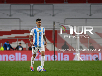 Cristian Romero of Argentina is in action during the FIFA World Cup 2026 Qualifier match between Argentina and Chile at Estadio Mas Monument...